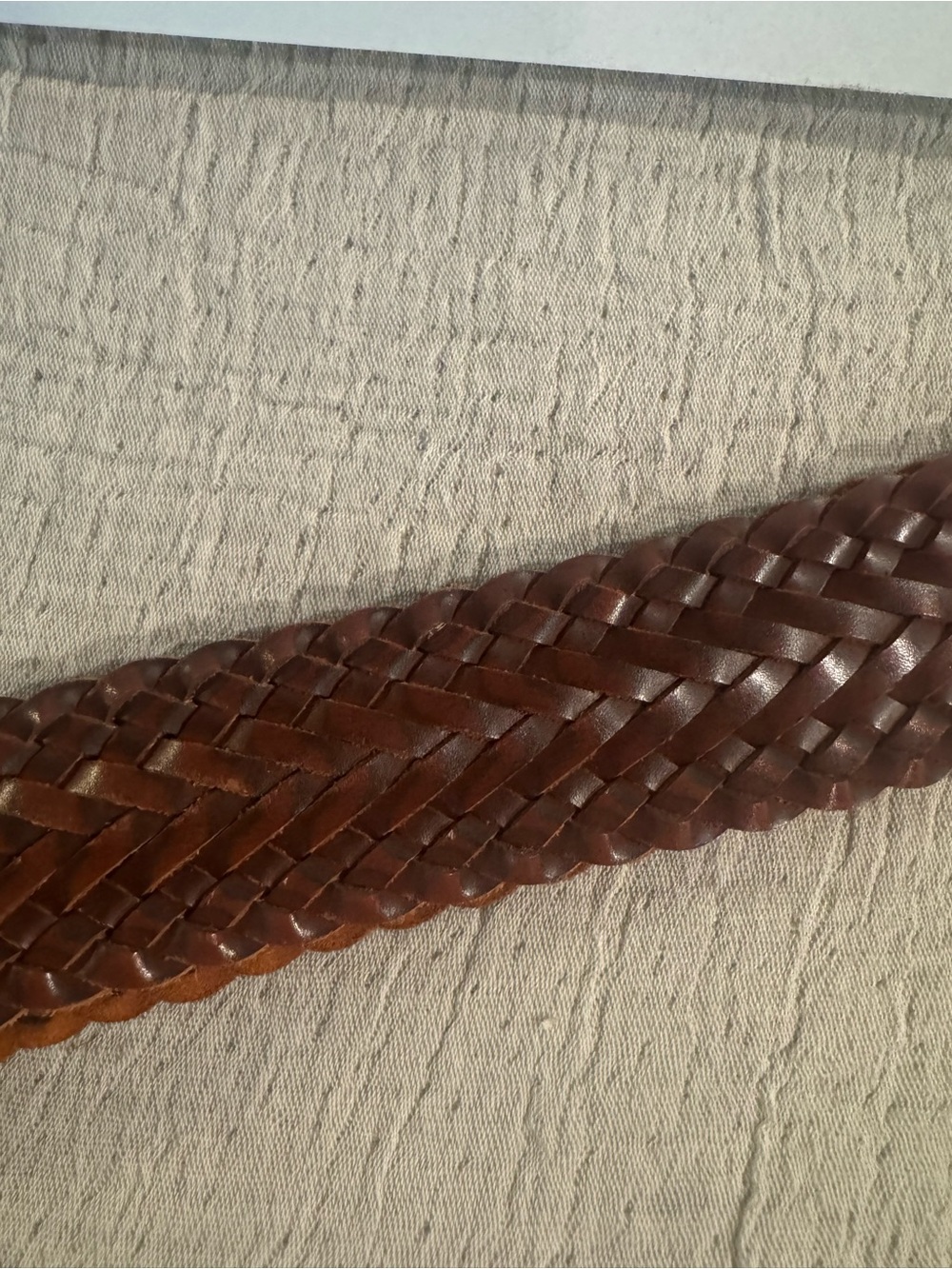 Cabi Woven Leather Belt Size M Brown Wide Boho Western Statement Buckle Belt - Picture 8 of 11